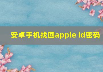 安卓手机找回apple id密码